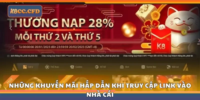 Những khuyến mãi hấp dẫn khi truy cập link vào nhà cái